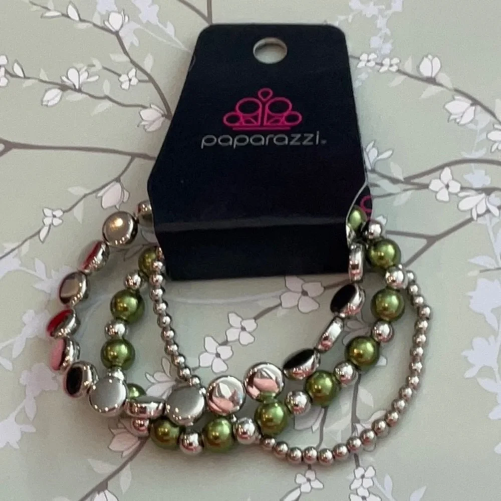 ❄️ Paparazzi | Green and Silver Beaded Bracelet Set Bohemian Beach